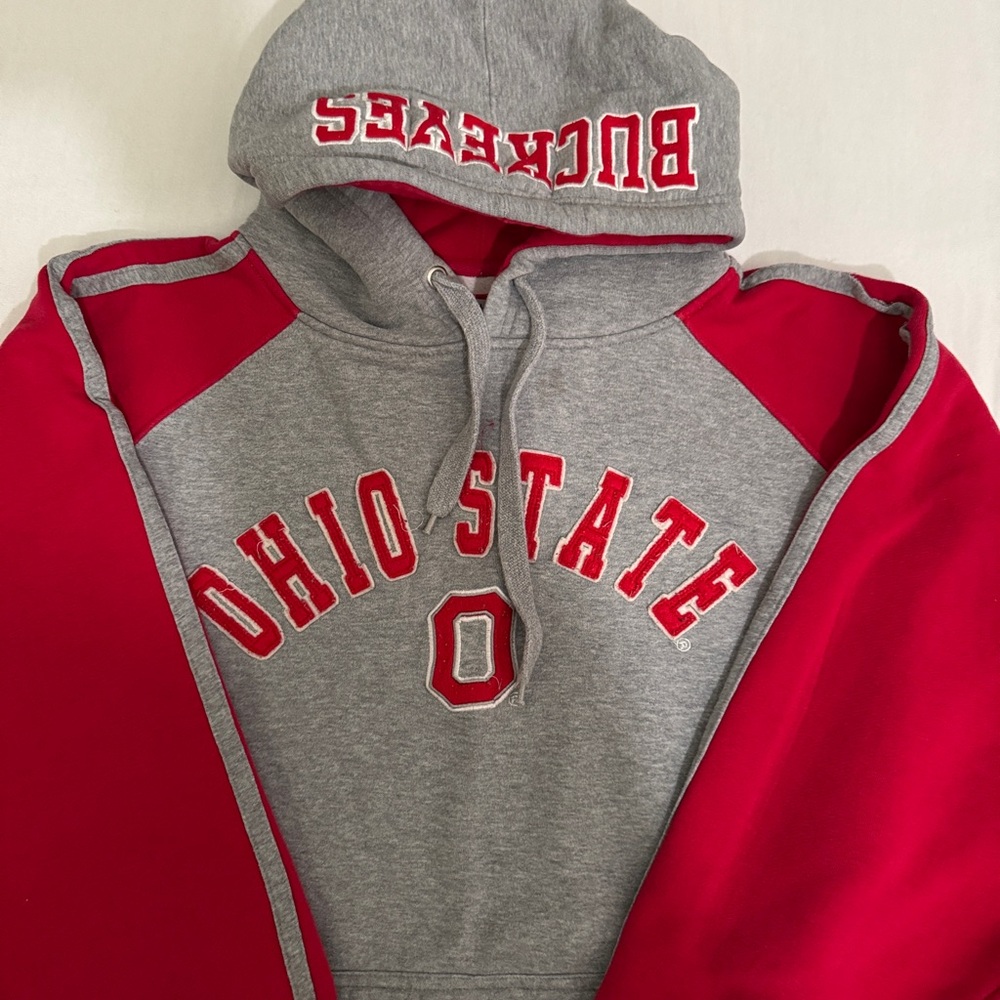 Ohio State Buckeyes Gray and Red Hoodie